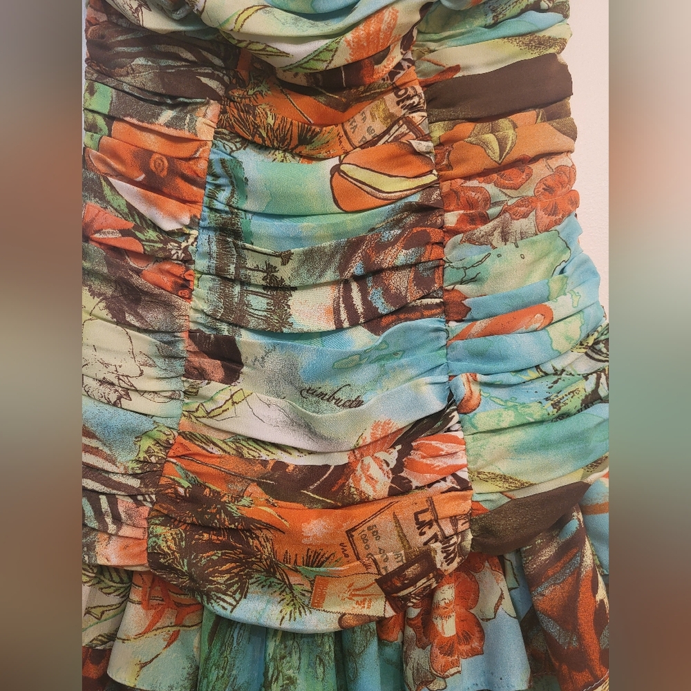FARM Rio (Brazil) , Strapless Printed Mini Dress. Size/S. - Picture 4 of 7